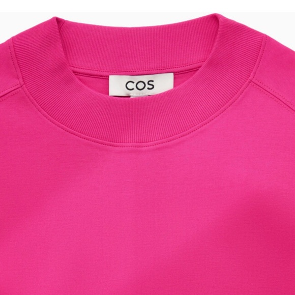 NWOT COS Mock Neck Fuchsia T-Shirt Size XS 100% Cotton - Picture 6 of 10